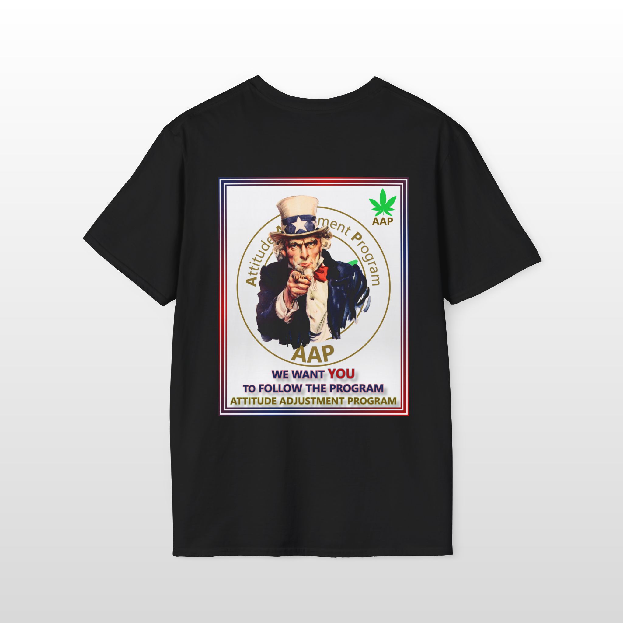 puff it up for freedom aap original we want you to follow the program 2 sided tee
