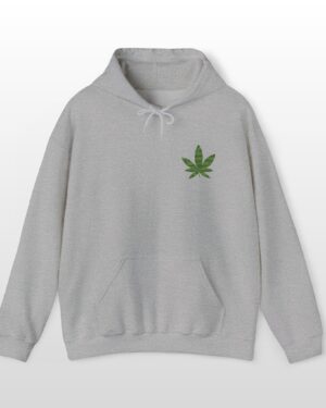 embroidered green leaf 420 stoner hoodie