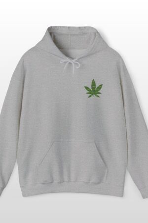 embroidered green leaf 420 stoner hoodie