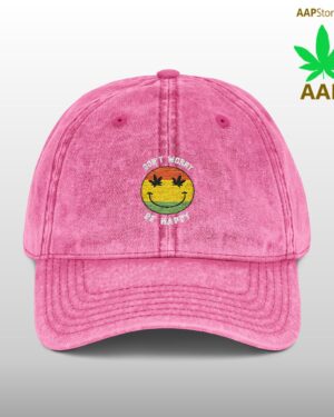 vintage embroidered smile cap retro stoner vibe hat