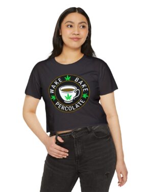 wake bake percolate crop top tee