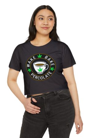 wake bake percolate crop top tee