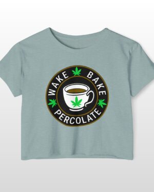 wake bake percolate crop top tee
