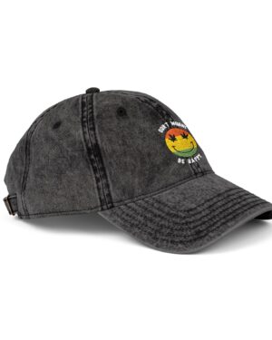 vintage embroidered smile cap retro stoner vibe hat