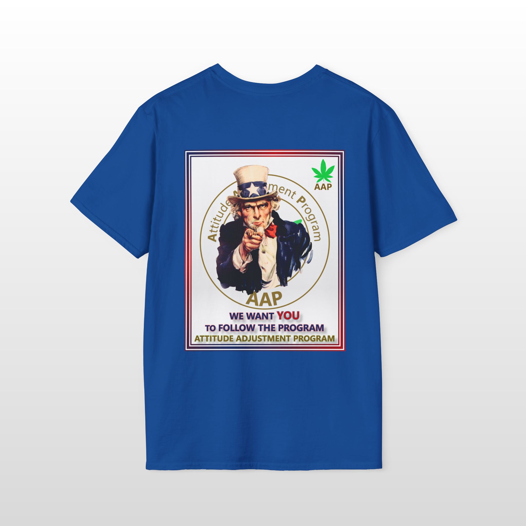 puff it up for freedom aap original we want you to follow the program 2 sided tee