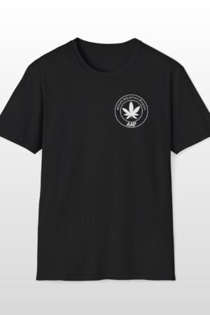 attitude adjustment program aap white pocket badge 420 tee
