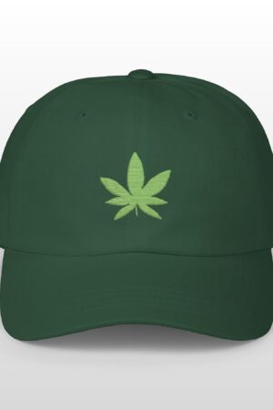 grean leaf 420 embroidered dad hat
