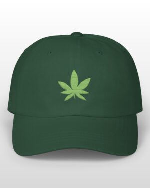 grean leaf 420 embroidered dad hat