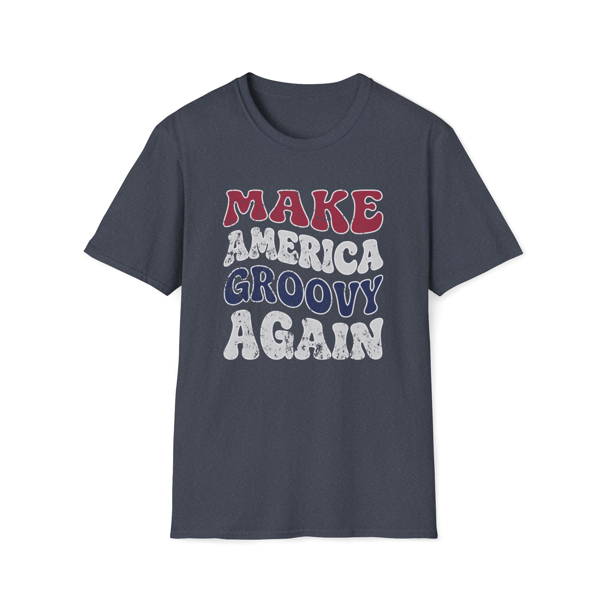 make america groovy again funny vintage tee