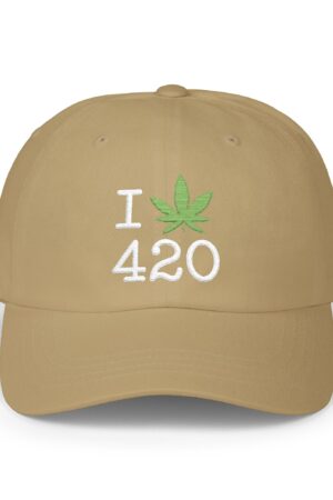 i love 420 embroidered dad hat