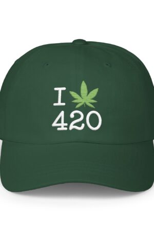 i love 420 embroidered dad hat