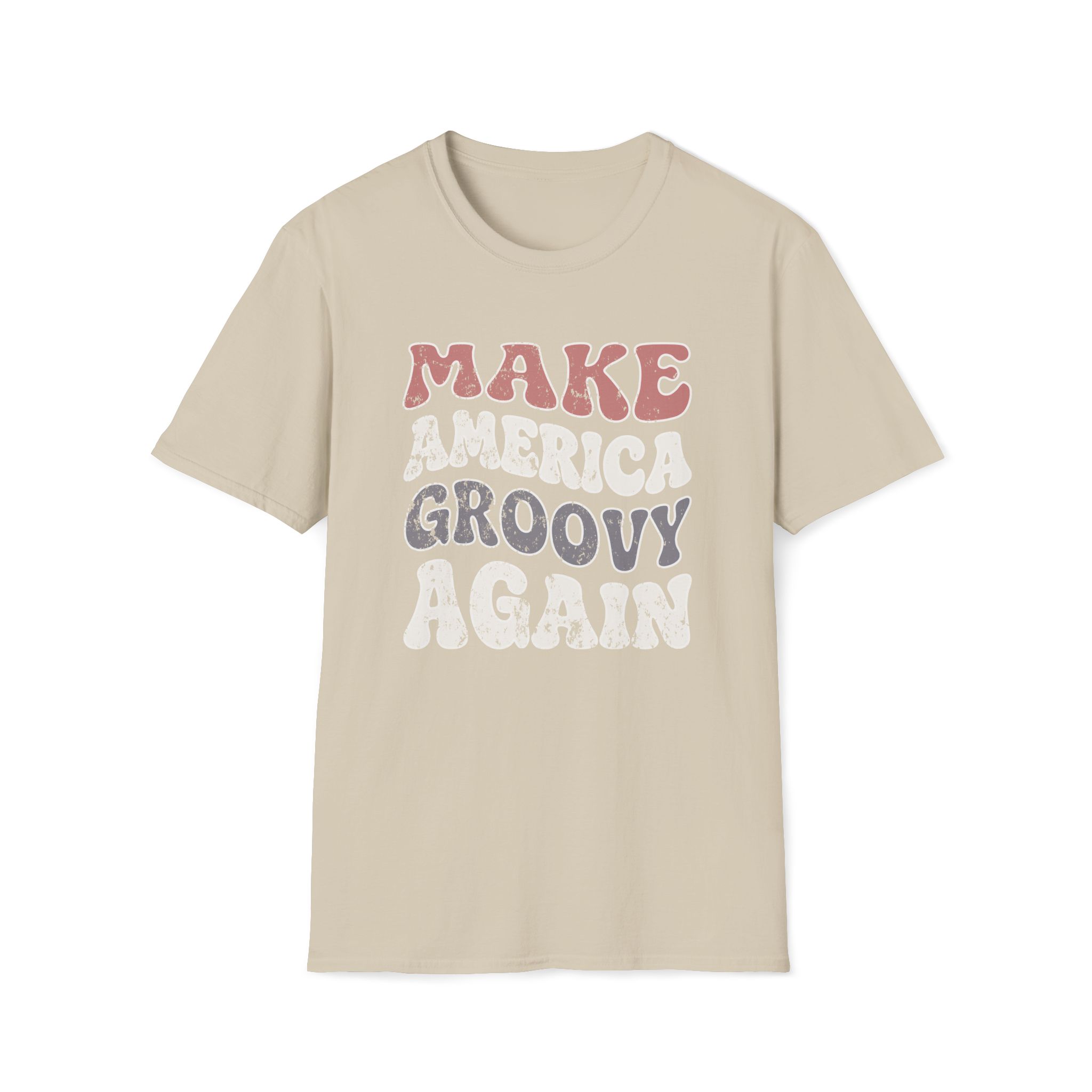 make america groovy again funny vintage tee