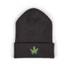 green leaf 420 embroidered beanie