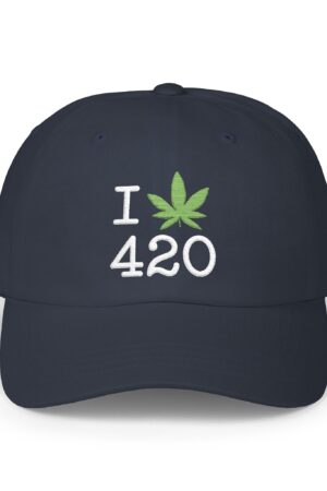 i love 420 embroidered dad hat