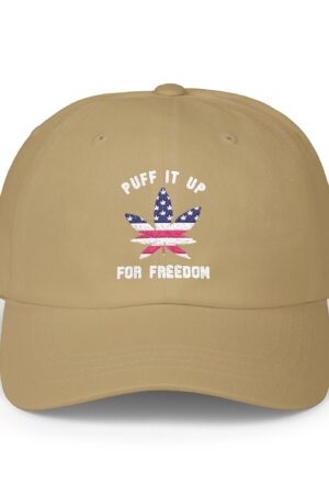puff it up for freedom embroidered 420 dad hat