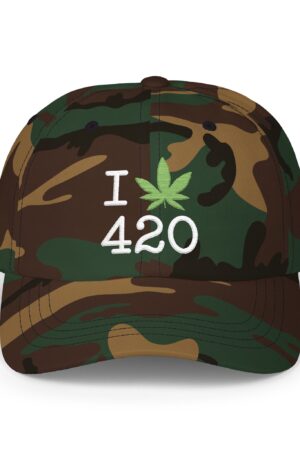 i love 420 embroidered dad hat