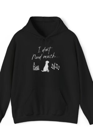 i don't need much funny wine drinking hoodie