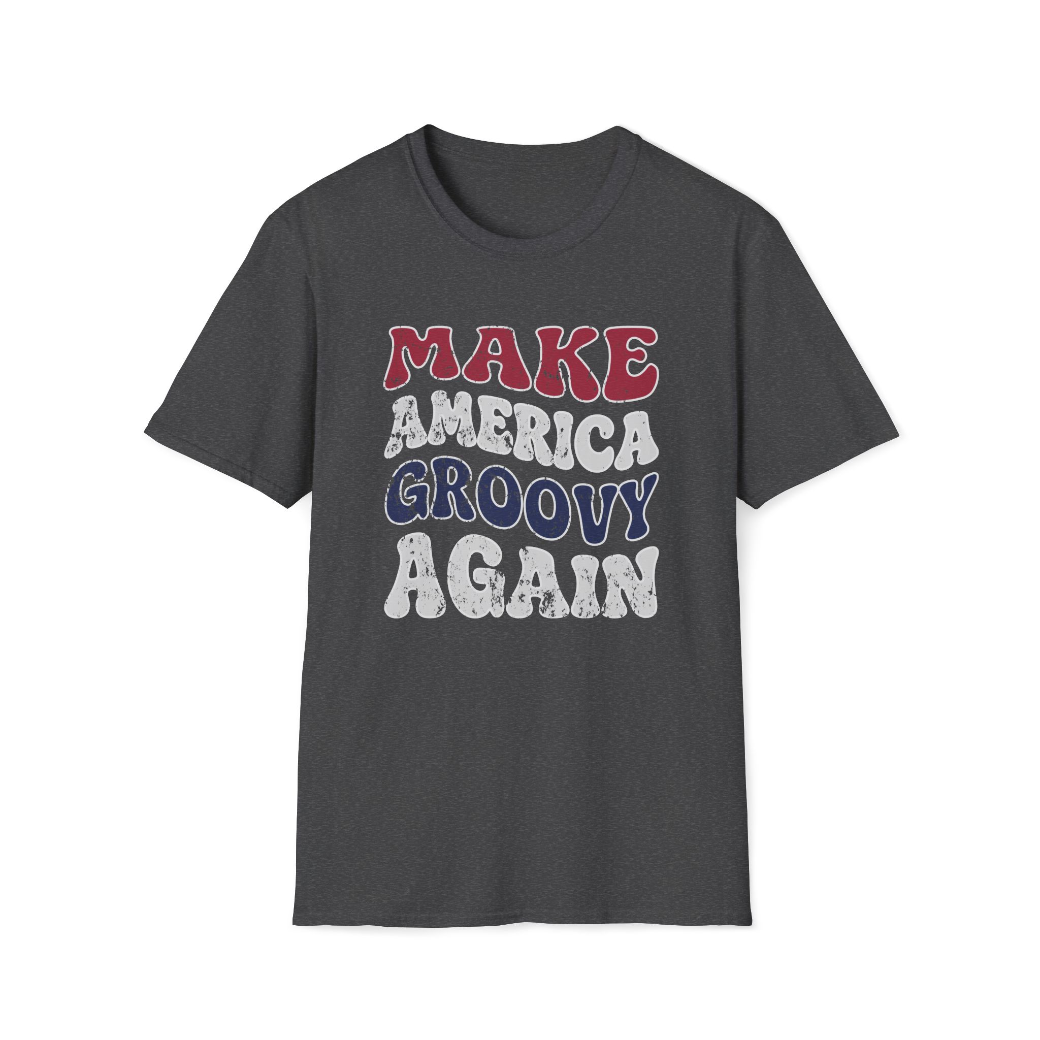 make america groovy again funny vintage tee
