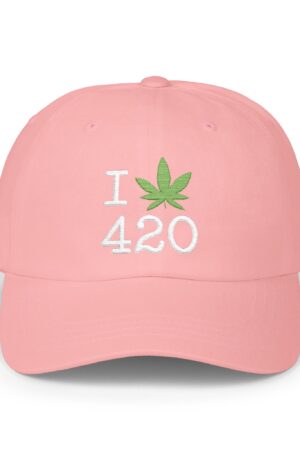 i love 420 embroidered dad hat