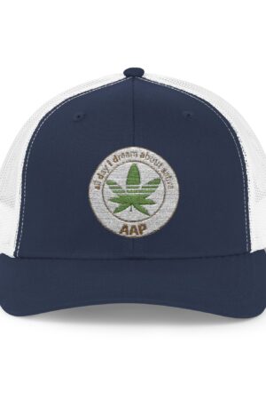 all day i dream about sativa embroidered snapback trucker cap