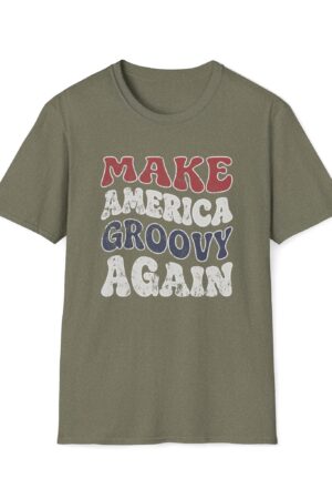 make america groovy again funny vintage tee