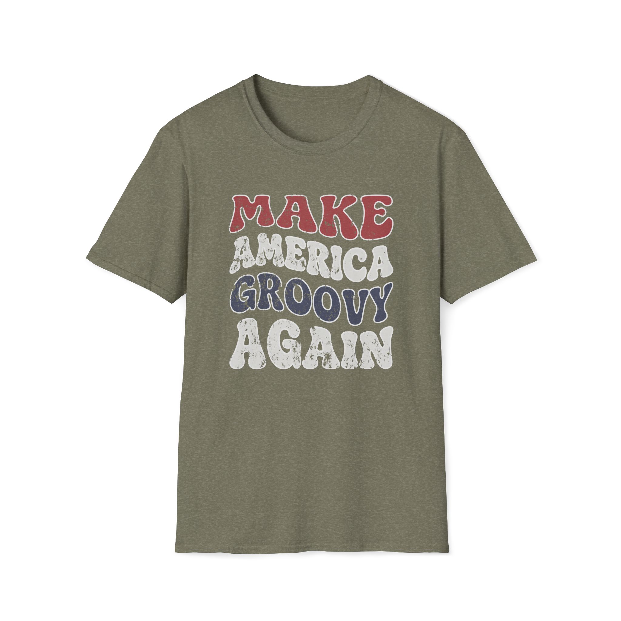 make america groovy again funny vintage tee