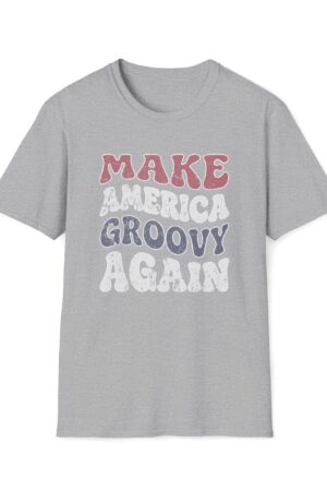 make america groovy again funny vintage tee