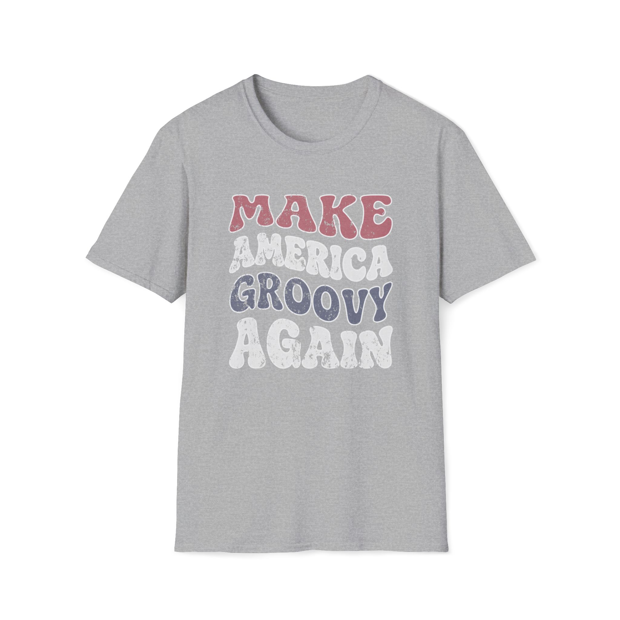 make america groovy again funny vintage tee