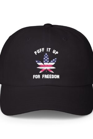 puff it up for freedom embroidered 420 dad hat
