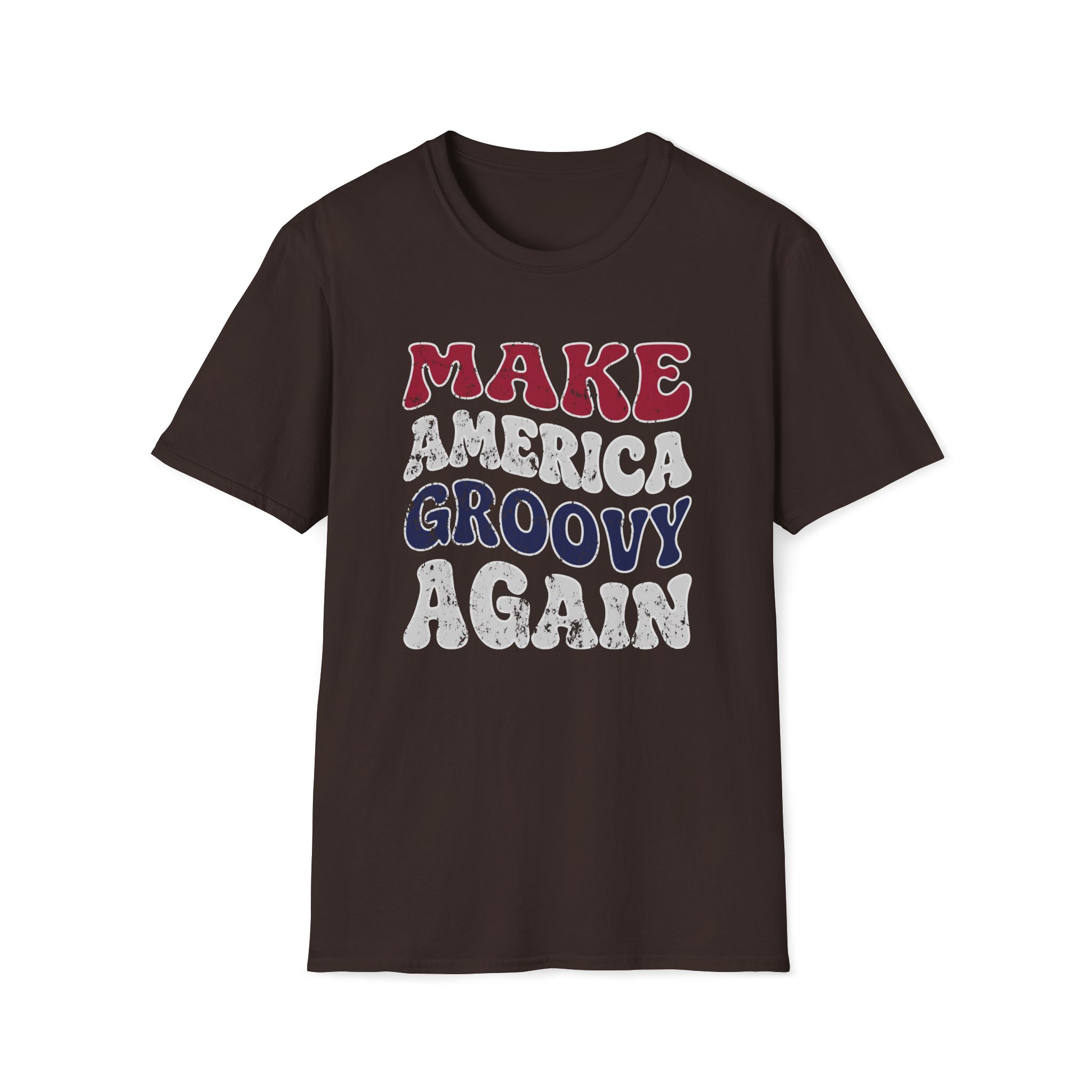 make america groovy again funny vintage tee
