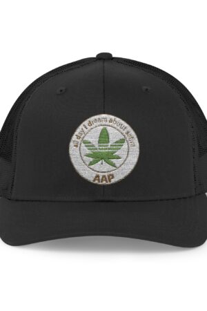 all day i dream about sativa embroidered snapback trucker cap