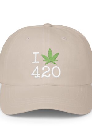 i love 420 embroidered dad hat