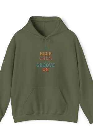 keep calm and groove on funny retro hoodie