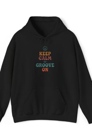 keep calm and groove on funny retro hoodie